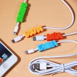 Customized Silicone Cable Charger Protector – Personalized with Your Name