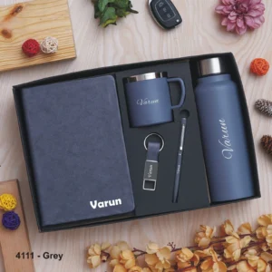 Personalized Gift Set with Diary, Pen, Keychain, Steel Cup, and Steel Bottle