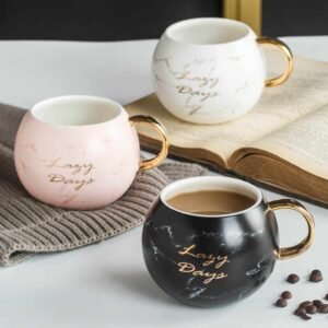Custom Marble Mug with Metallic Handle